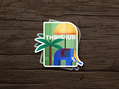 Thrissur elephant sticker