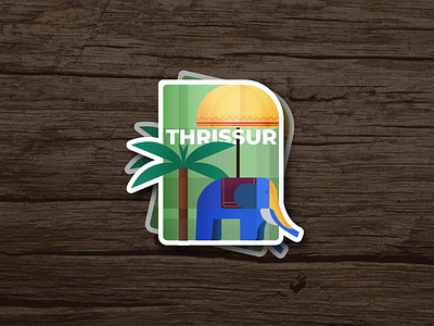 Thrissur elephant sticker