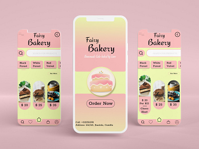 Fairy Bakery - Mobile App Design app branding design illustration logo mobile ui ux