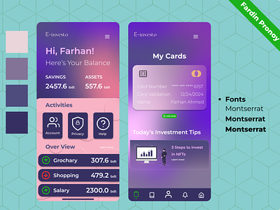 'E-investo' - Fintech App UI Design
