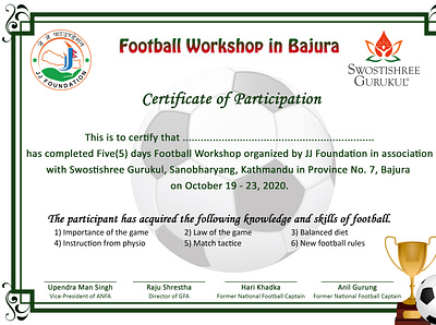 Certificate certificate design football certificate
