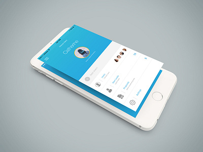 Profile mobile application photoshop ui design