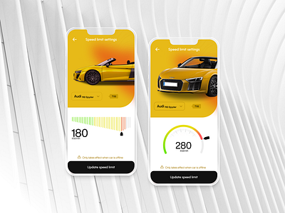 Car Mananger App - Speed limit settings screens