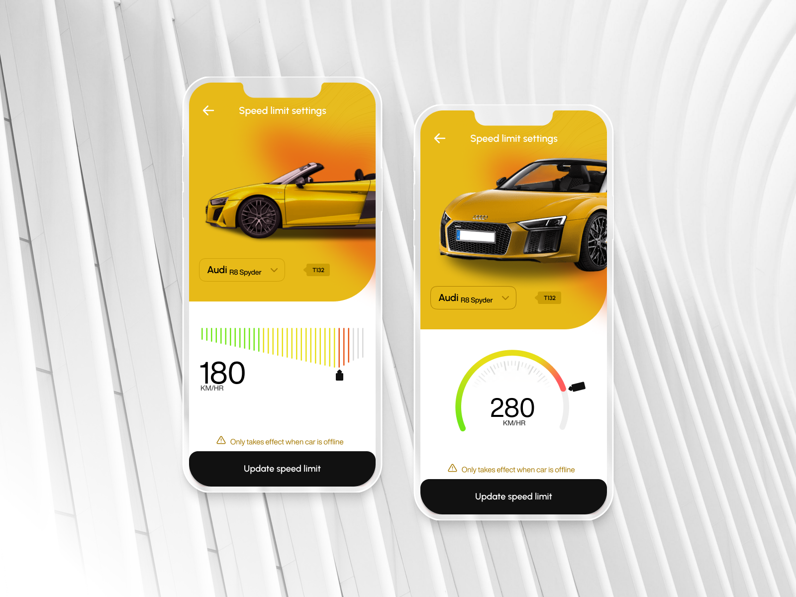 Car Mananger App Speed limit settings screens by Adebowale Oluwatobi