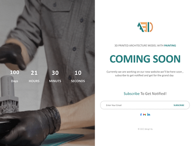 coming soon page for a3d website app design graphic design ui ux