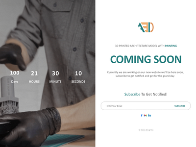 coming soon page for a3d website