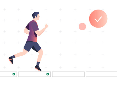Running man clean form validation illustration illustrator user experience