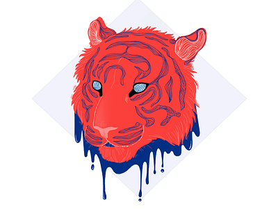 Year of the Tiger illustration neon procreate