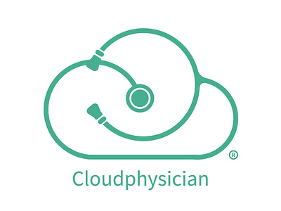 Cloudphysician Logo clean flat design graphics logo design simple