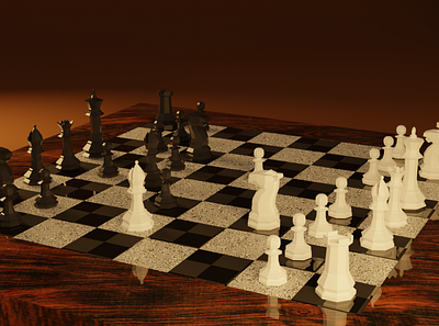 Low Poly Chess set 3d game game asset props