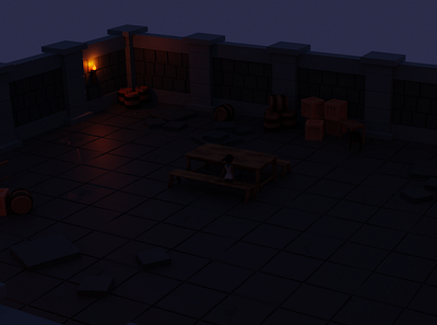 A Dungeon scene - Modular assets 3d game asset modular assets props