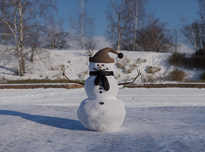 Snowman 3d game art game asset illustration props