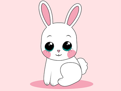 Bunny with pink cheeks baby party bunny graphic design pink vector