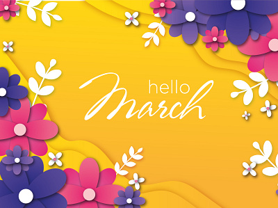 Hello March decoration flower march spring yellow