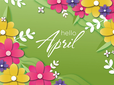 Hello April april background flowers month spring