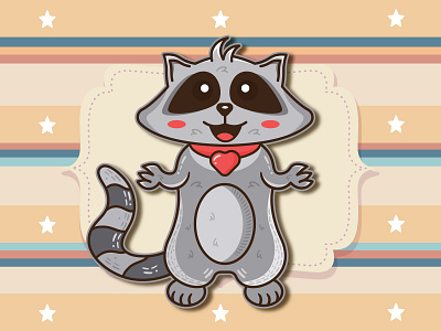 Digital illustration drawing of a cute little raccoon buddy🦝💖 animal animals baby animals cute cute raccoon design doodle funny raccoon graphic design hazelnut illustration kawaii little raccoon logo nature raccoon raccoon lover vector wildlife