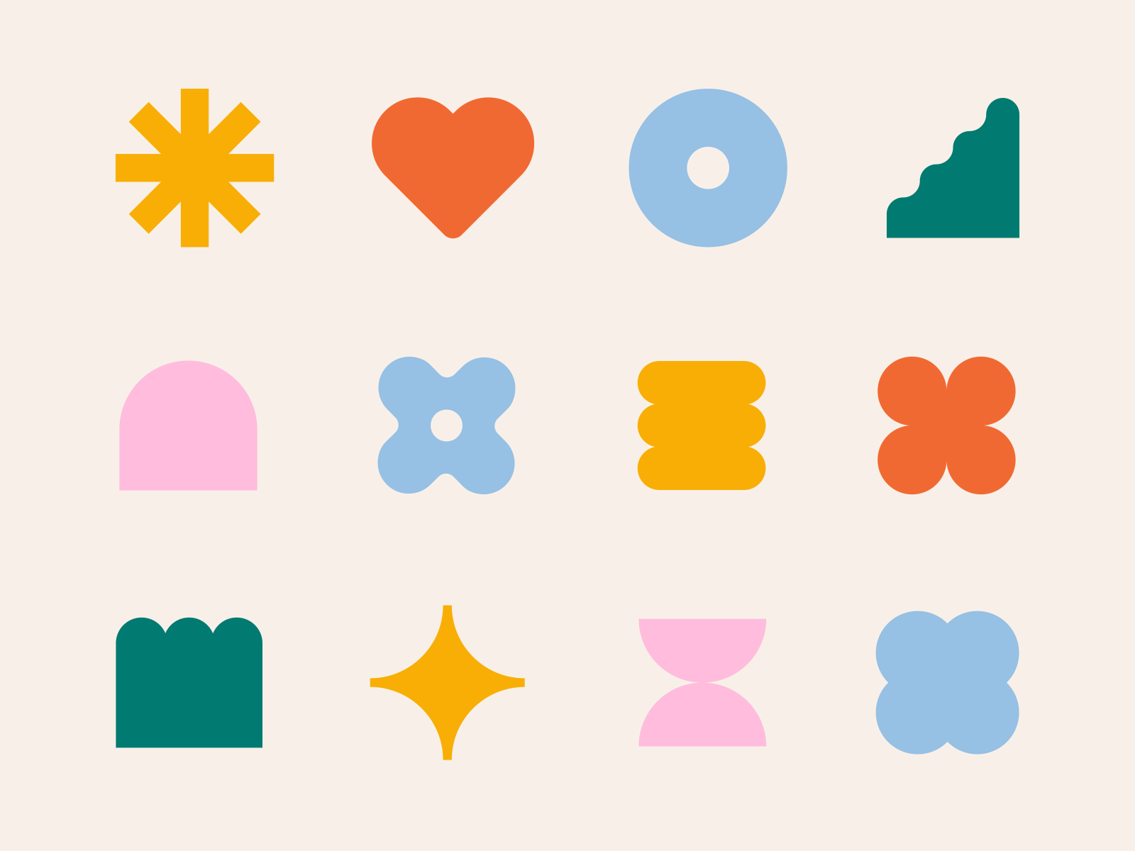 Cute Geometric Icons by illobob on Dribbble