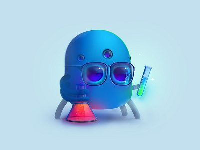 Outlink character design character design illustration lab science smart spider