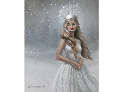 Snow queen Cassandra 2d art book book cover character character concept concept cover design fantasy game illustration portrait realistic