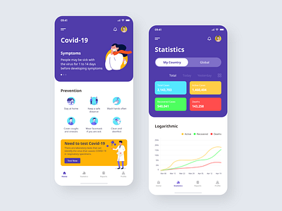 Covid-19 android app clean coronavirus dashboard design dribbble health icon ios medical minimal minimalist tracker typography ui ux vector