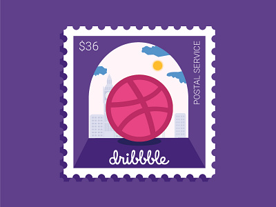 Stamp dribbble postal service stemp