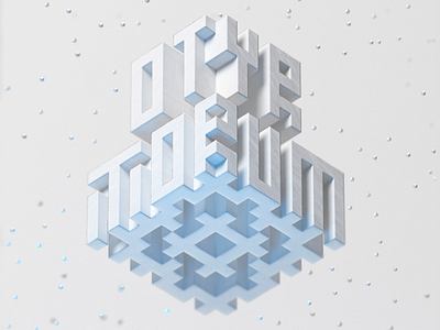 Snow sculpture 3d cold cubes cubic decoration font graphics logo sculpture snow typography white