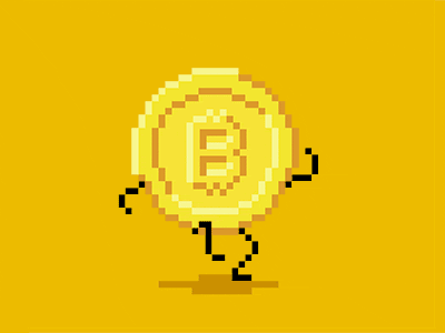 Bitcoin arms art bitcoin coin gif goes legs pixel walking yellow