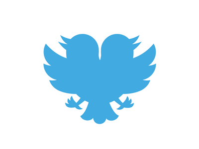 Headed twitter bird blue coat of arms fan art flat fun heraldry idea logo twitter two headed wings
