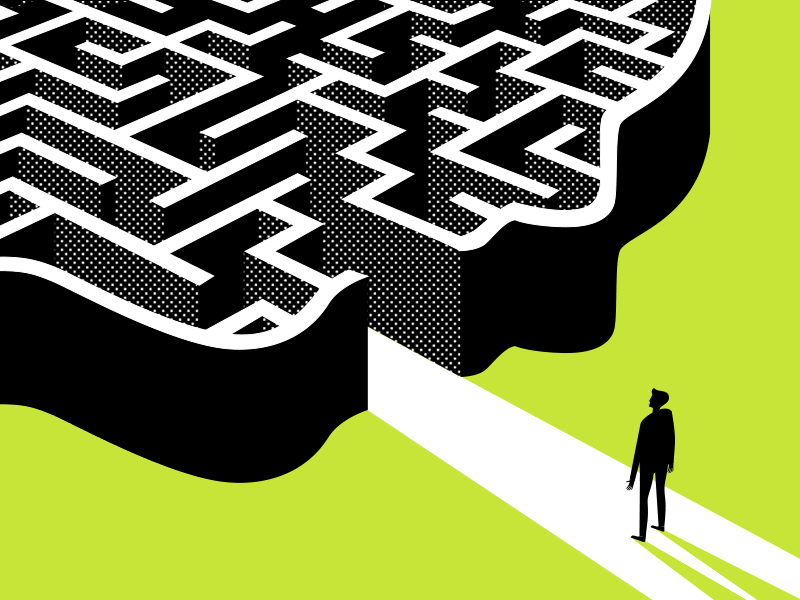 Brain Traps shadow shine illusion unexplored man labyrinth deceit road way human trap brain