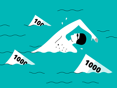 Money — sharks currency dangers man money note pool ruble sea shark swimmer swimming water