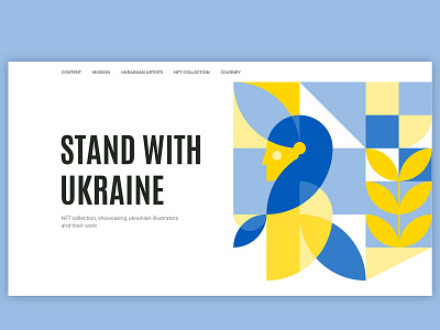 Support Ukrainian Artists geometric style illustration landing page ukraine web design