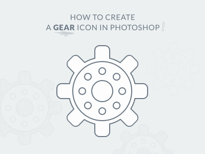 How to create a simple Gear icon in photoshop - PSD custom shape design flat icon freebie icon icon design outline photoshop psd shape simple tutorial