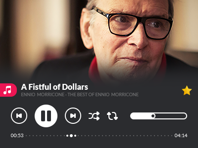 Free Music Player 2px design ennio morricone flat design flat icon freebie icon lato font music player photoshop shape