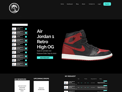 Sneaker Request Dashboard User Interface Design app branding design graphic design illustration ui ux vector