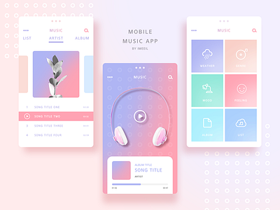 Music app color design fashion gradient music