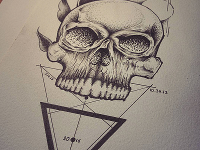 Illustration of my book #2 art black book dot draw drawing hand illustration sketch skull tattoo triangle