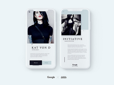 Google's women initiative concept in Iphone X aab app apple card cart google mobile mockup shop tattoo women