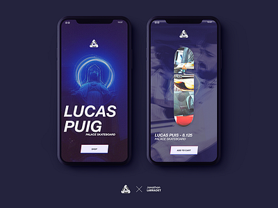 Palace Skateboard concept with Lucas Puig aab app apple card cart e commerce mobile mockup nike palace shop