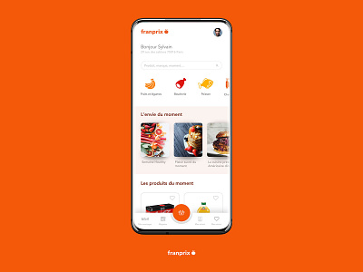 Franprix e-commerce app concept aab android app art direction commerce ecommerce food market mobile mobile app mockup shop shopping ui uidesign