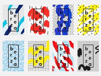 Posters for Bereza color graphics identity logotype pattern poster