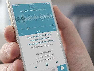 Music player Karoke app 2 app blue design iphone music player sound ux
