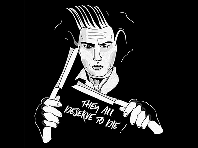 Sweeney Todd and black drawing fast speed sweeney todd vector white