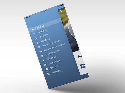 Inspiration of the day ! account app bank black blue icon ios mobile nav navigation responsive white