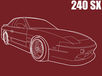240 SX 240 sx car design digital design graphic design illustration minimal outline simple vehicle