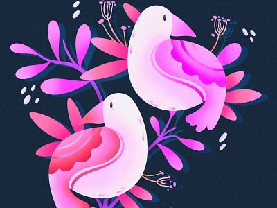 Birds of Paradise aesthetic bird birds colorful design graphic design illustration neon procreate toucans