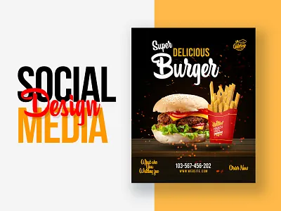 Social Media Poster Design burger burger design colorfull design food design food poster food poster design poster design social media social media post social media poster social media poster design