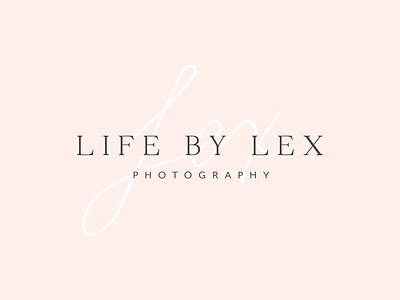 Life By Lex Photography Logo blush classic hand lettered serif