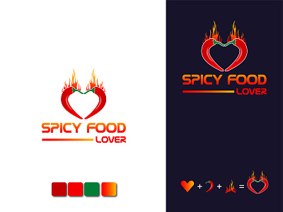Spicy Food Lover brand identity chili logo creative logo design food app graphic design logo pepper pepper logo red chili logo spicy food spicy food logo vector