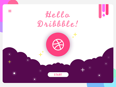 Hello Dribbble colors debut design flat graphic design icon illustration lorenzo bellucci sketch type vector web