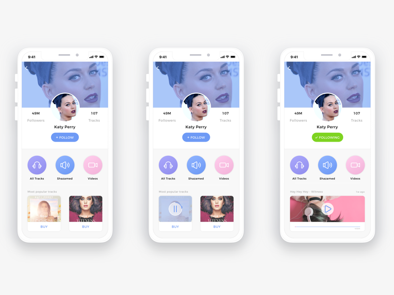 Shazam redesign social app profile music redesign shazam sketch49 sketch app sketch interface ux ui